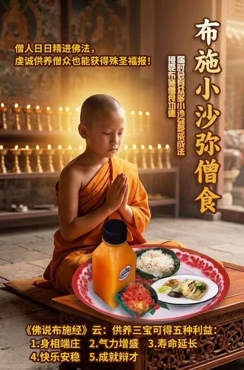 布施小沙弥僧食
