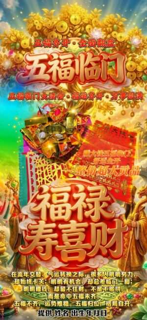 五福临门大法会 · 福运齐开 · 万事圆满