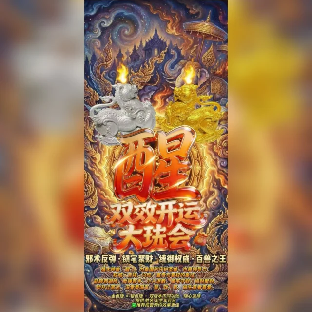 🦁醒·双效开运大法会6️⃣🈷️1️⃣4️⃣

泰国邪术反弹 · 镇宅聚财 · 统御权威 · 百兽之王

强大神兽“醒”，为泰国的守护圣兽，也是领导力、权威、吉祥、兴旺、富贵与掌权的象征。
能辟邪避险、反弹邪术、小人退散、镇宅守财、抓财聚财、助升迁官运，深受泰国军、警、政、官、做生意者喜爱。

金色版 × 银色版 · 双版本不同功效、随心选择
提供 姓名 出生年月日 
✅推荐成套预约效果更佳

🟡 金色版本 · 富贵权威 · 守财聚财 · 官运扶持

✨金色象征权威、富贵、极致聚财能量，为醒神兽最强的“统御护法”之力：
	•	极致聚财 · 快速抓财
金光强力开财路、旺偏正财、提升赚钱速度，生意成交率明显提升。
	•	权威加势 · 官运升迁
协助升迁、加薪、职位提升，强化领导气场，增强团队服从力。
	•	守财固库 · 财气不漏
家中、事业、个人财库稳固不破，不再被破财、烂桃花、负能量拖累。
	•	辟邪镇宅 · 邪术反弹
镇住不干净的灵体，化解暗害、小人、恶意攻击，反弹所有邪术与恶念。
	•	贵人靠拢 · 商机涌现
得到贵人协助、资源流动、机会主动来找你。

🌟适合人群
✔ 想快速提升事业、官运、地位、收入者
✔ 做生意、管理层、创业者、老板
✔ 最近财运不稳、花钱如流水、破财连连者
✔ 想增强领导力、权威、气场者
✔ 想远离小人、暗害、黑能量、邪术干扰者
✔ 想在年底旺财、旺事业、旺贵人者

⚪ 银色版本 · 镇宅辟邪 · 反弹邪术 · 稳定运势

✨银色象征净化、屏障、防护力、稳定大运，为醒神兽的“护宅守护”力量：
	•	强力辟邪 · 镇宅护身
清除不干净能量、鬼煞、路冲煞、口舌是非，守家守人守事业。
	•	邪术反弹 · 小人自退
对冲恶意诅咒、黑法、负面能量，全部反弹回源头，让小人自动远离。
	•	稳运护体 · 阻霉运转好运
整体运势被保护，不再大起大落，减少意外、灾厄、霉运干扰。
	•	护财效果强 · 防破财、夺财
若近期一直破财、被骗、被拖钱，银醒能快速止损稳住财路。
	•	增强安全感 · 提升气场屏障
能量像银盾一样，帮你抵挡攻击，让你心定、运稳、人顺。

🌟适合人群
✔ 最近霉运、压力大、被冲煞、心神不宁者
✔ 常遇到小人、口舌、竞争者恶意针对者
✔ 想防黑法、邪术、负能量干扰者
✔ 家里、公司需要镇宅、护宅、稳能量者
✔ 工作或生活环境能量混乱，容易累、烦、易被影响者
✔ 想先稳运势，再慢慢提升财运者

We Accept 接受法金方式⬇️
Credit Card 信用卡
Bank Tranfer 银行转账
Google Pay 谷歌付款
Apple Pay 苹果付款
Alipay 支付宝
WeChat Pay 微信付款
E-Wallet 各种电子钱包

#泰皇佛閣殿 #thaikingdom99 #tkingdom99 #泰国法事 #事业 #招财 #挽回 #感情 #佛牌 #圣物 #法事 #法会 #每日运势  #每日运势解析
